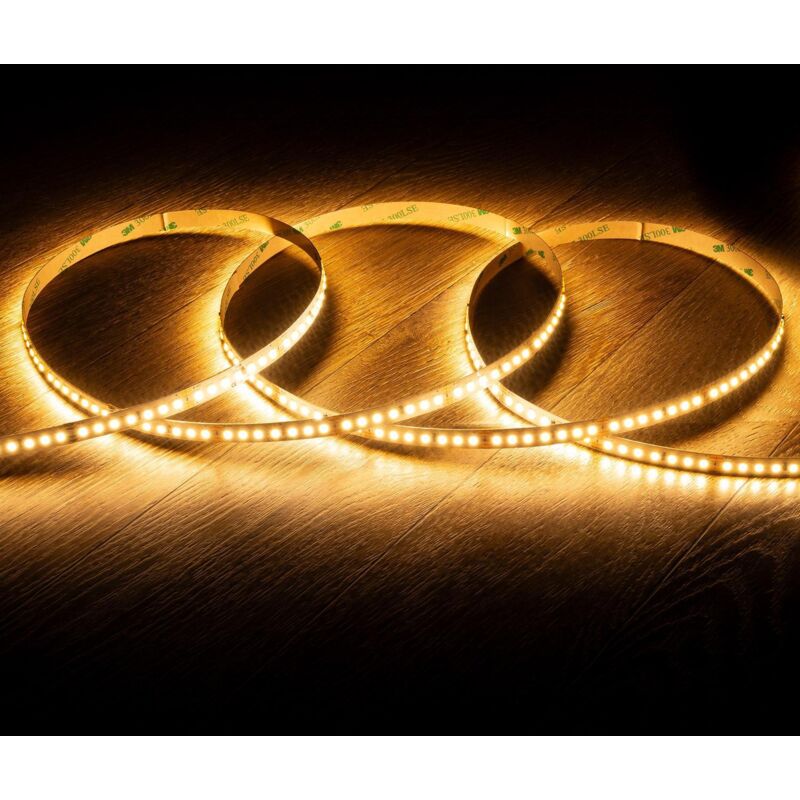 foto del prodotto bobina 30m striscia led 48v smd 140 led/m lunga distanza 10w/m 1000lm/m larga 10mm ip20 taglio 5cm 2700k bianco caldo