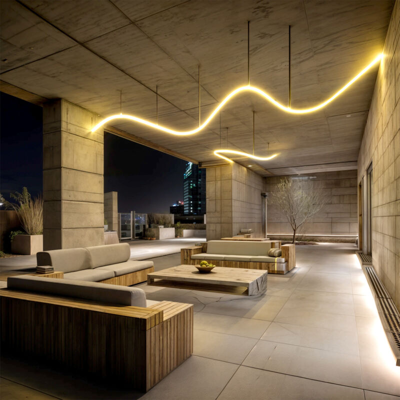 foto del prodotto bobina 50m striscia led neon regolabile 220v giallo semicircolare 180 7.5w m ip67 taglio 100cm giallo