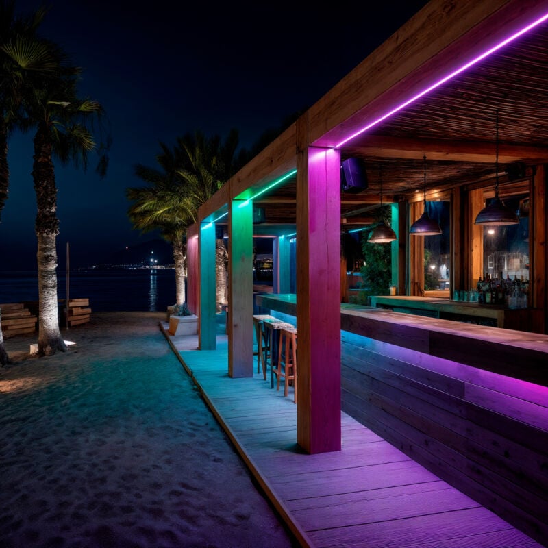 foto del prodotto bobina 50m striscia led neon regolabile 220v rgb semicircolare 180 11w m ip67 taglio 100cm rgb