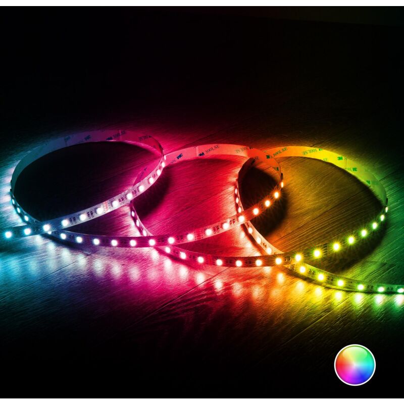 foto del prodotto bobina 5m striscia led 24v rgbw smd 60led m 10w m larga 12mm ip20 taglio 10cm rgbw