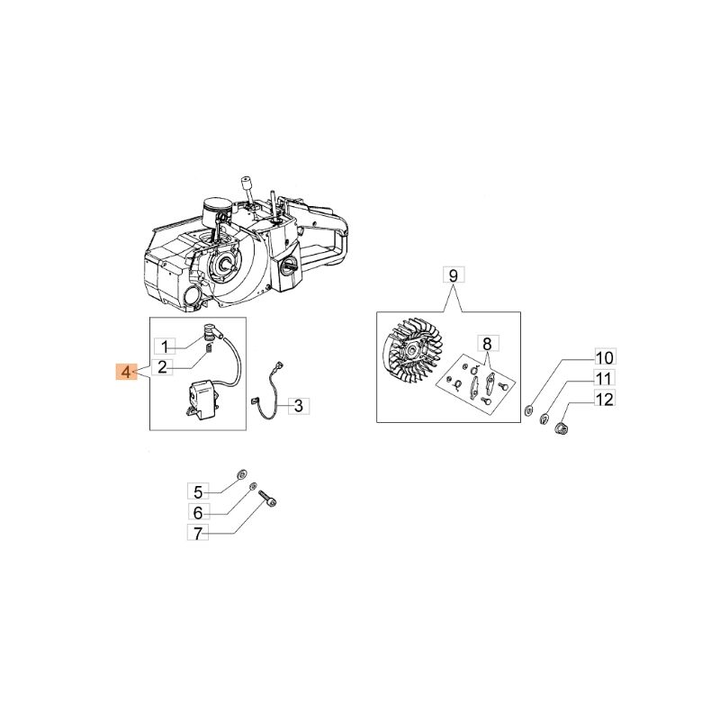 foto del prodotto bobina avviamento decespugliatore modelli bch40bp originale emak 2501026br