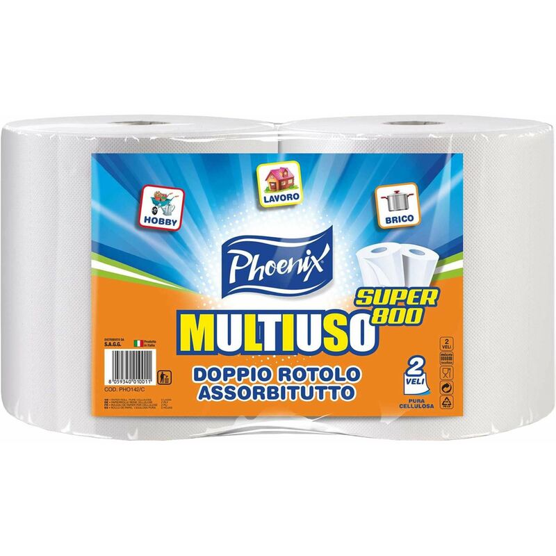 foto del prodotto bobina carta pura cellulosa super 800 2 pz