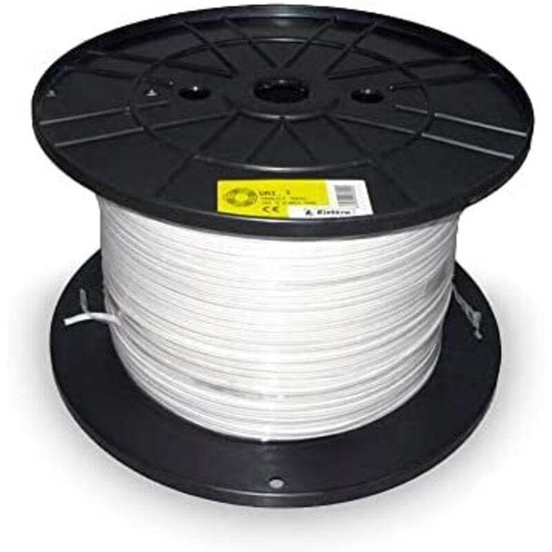 foto del prodotto bobina cavo parallelo audio 2x1mm bianco 1000m bobina grande 400x200mm 