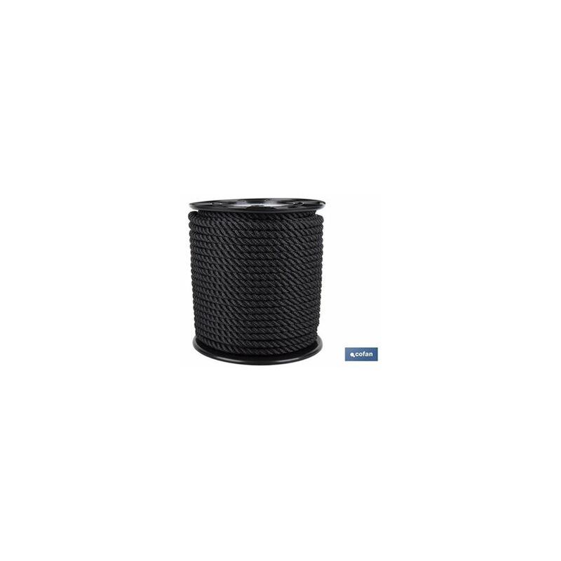 foto del prodotto bobina cima ormeggio 8 mm 200 m nera