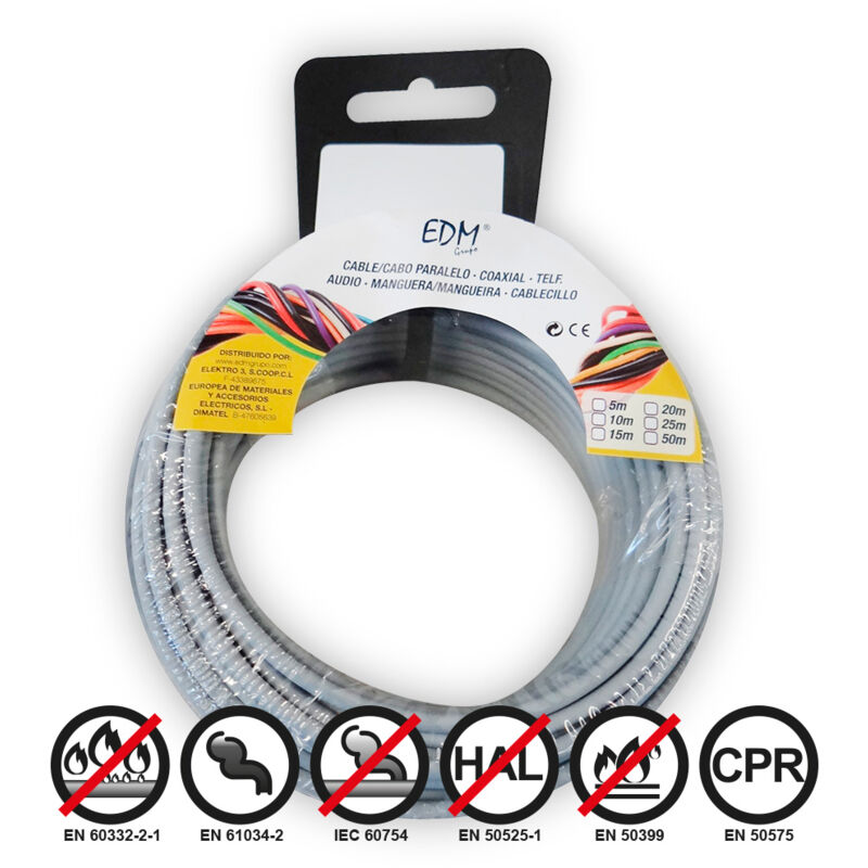 foto del prodotto bobina di cavo flessibile 2,5mm grigio 5mts senza alogeni