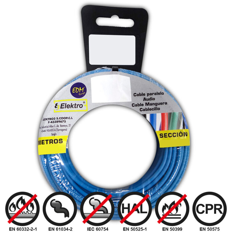 foto del prodotto bobina di cavo flessibile senza alogeni 4mm. blu 50mts
