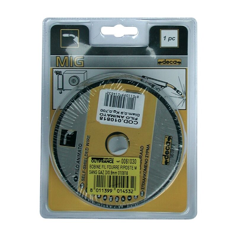 foto del prodotto bobina di filo in acciaio deca per saldatura mig mag filo 0,8 mm 0,7 kg