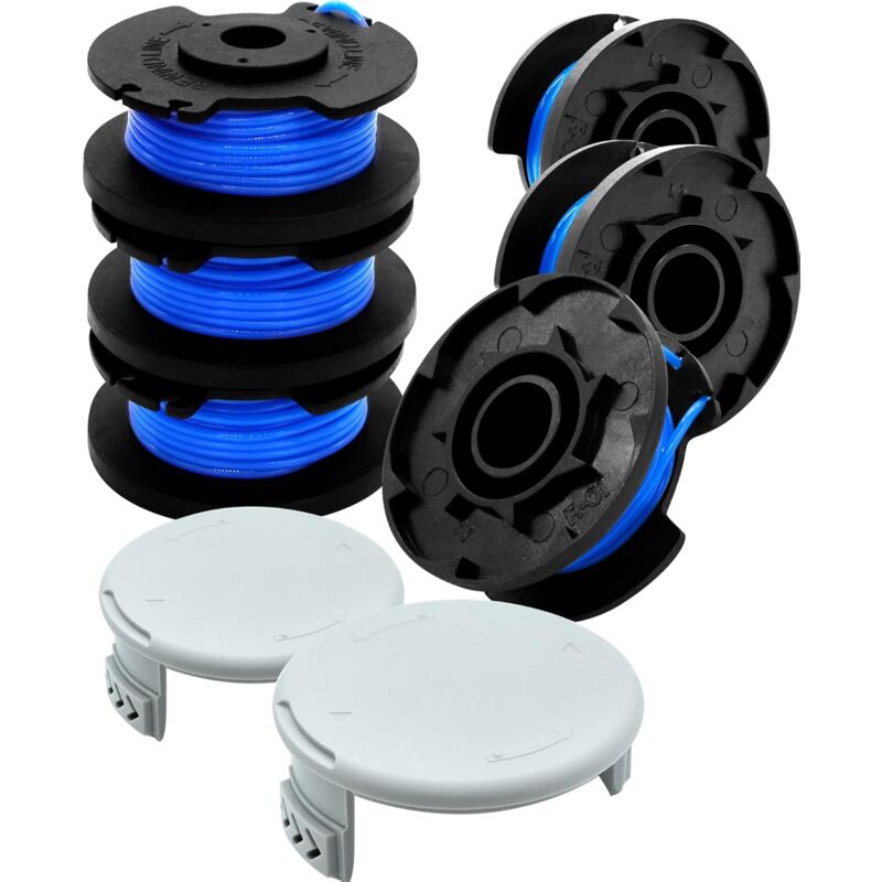 foto del prodotto bobina di filo per decespugliatore crediri per decespugliatori ryobi one 18v, 24v e 40v, confezione da 6 bobine di filo per decespugliatore con 2