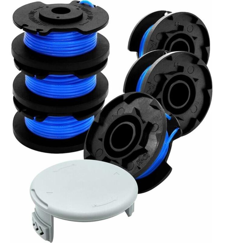 foto del prodotto bobina di filo per decespugliatore per decespugliatore ryobi one 18 v, 24 v e 40 v, 6 bobine di filo per decespugliatore con 1 coperchio per bobina,