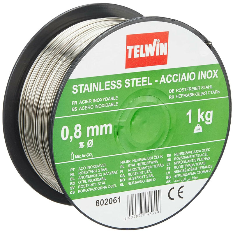 foto del prodotto bobina filo acciaio inox 0,8mm 1,0 kg telwin cod. 802061