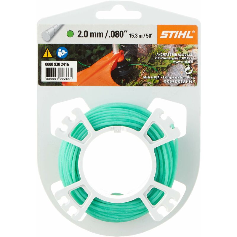 foto del prodotto bobina filo tondo silenziato colore verde stihl diametro 2.0 mm decespugliatore