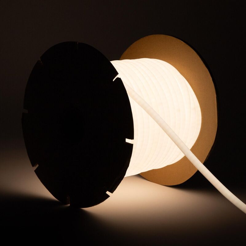 foto del prodotto bobina striscia neon led regolabile 220v circolare sflex17 50 metri bianco naturale