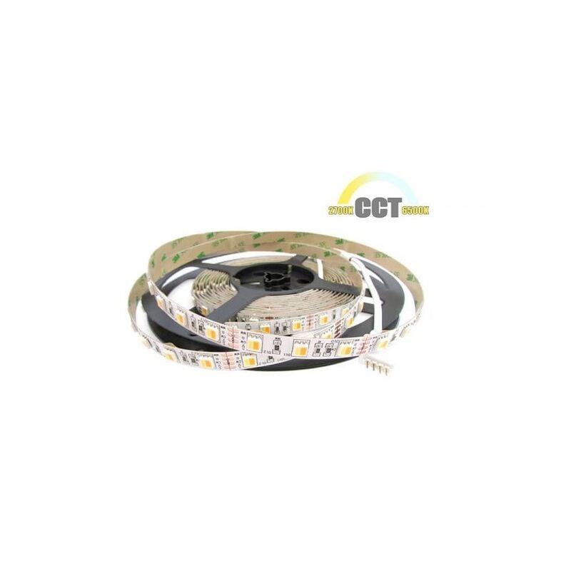 foto del prodotto bobina striscia strip led cct 300 smd 5050 wwr 12v bianco caldo neutro freddo tutto in uno da 2700k a 10000k 5 metri ip20