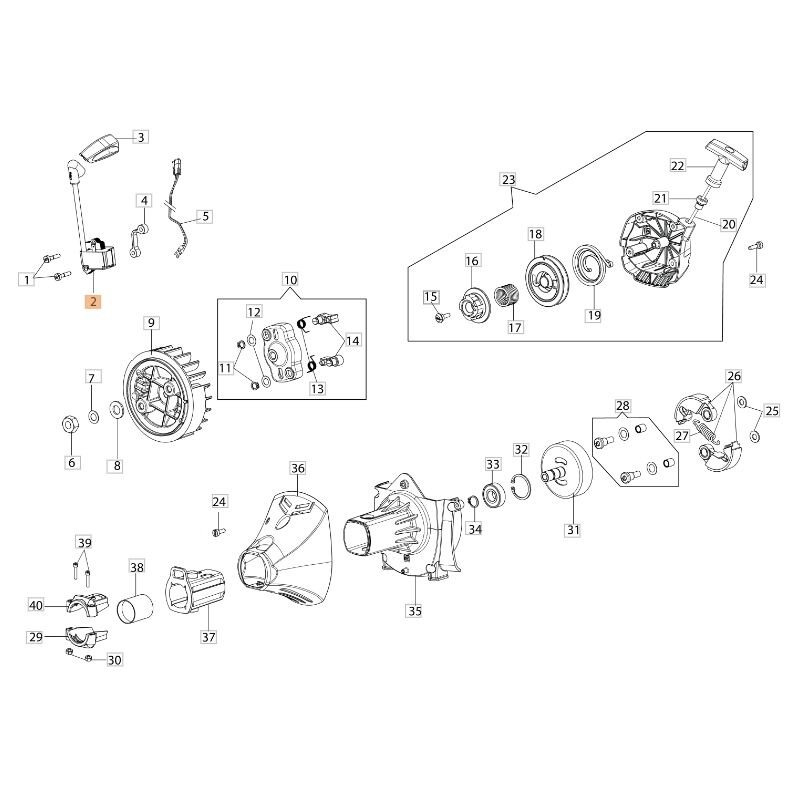 foto del prodotto bobina walbro mau 47a decespugliatore modelli bc530s originale emak 2501007ar