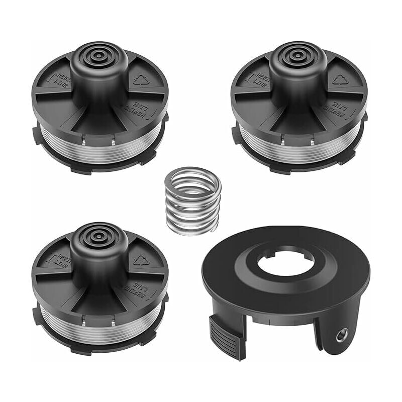 foto del prodotto bobine di ricambio per tosaerba, accessori per dur181, dur141, dur180z, dur181z 3 pezzi bobina 1 pezzo copertura 1 pezzo resort 