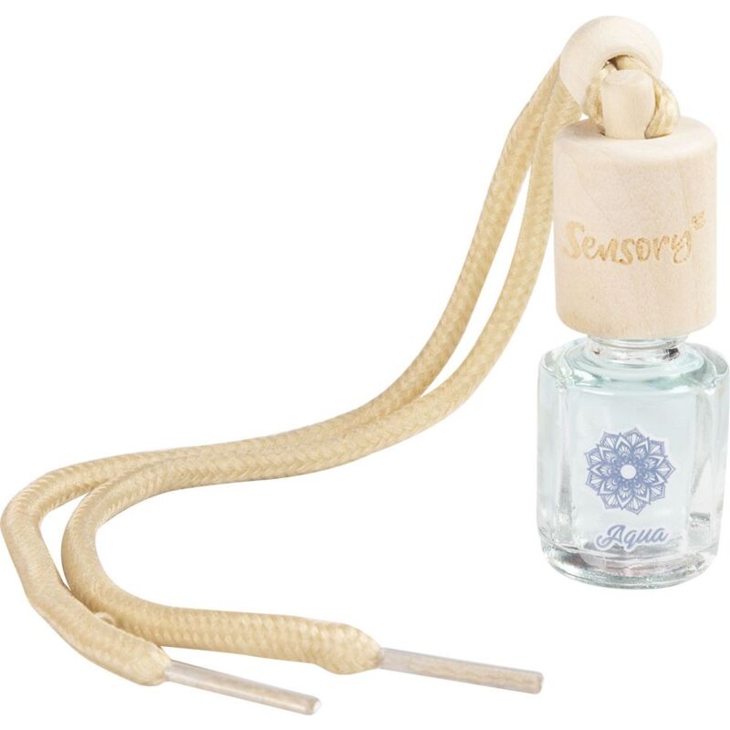 foto del prodotto boccetta deodorante per auto sensory profumazione aqua da appendere a specchietto