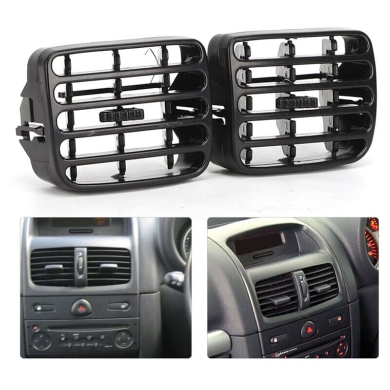 foto del prodotto bocchette di ventilazione centrali nere per cruscotto clio mk2 1998-2006