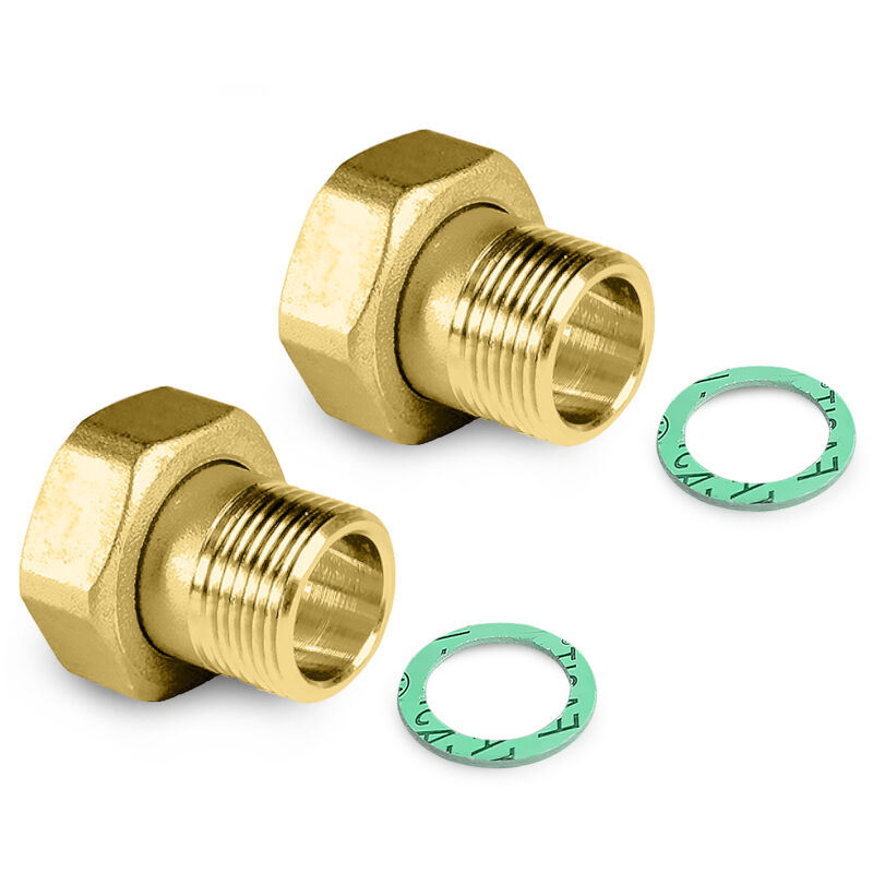 foto del prodotto bocchettoni a tenuta piana completi di guarnizione, 3/4 x 1 mf 2 pcs 3/4 x 1