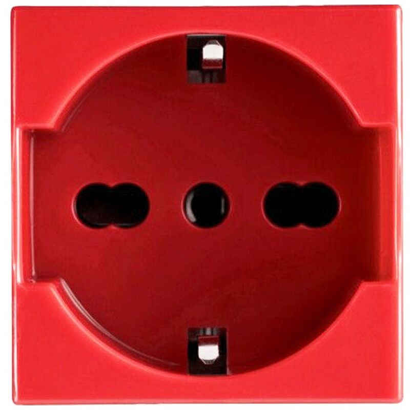 foto del prodotto bocchiotti presa schuko bivalente 2p t 10 16a 250v rossa 02811
