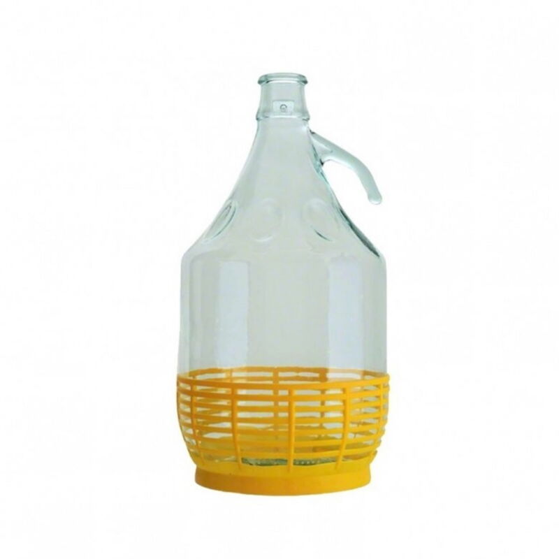 foto del prodotto boccione dama in vetro da 5 lt con fondo a cesta in plastica
