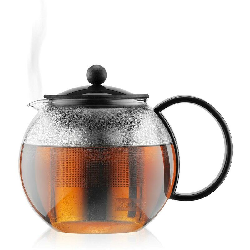 foto del prodotto bodum 1805 01 teiera con filtro assam in acciaio inox, 1 litro