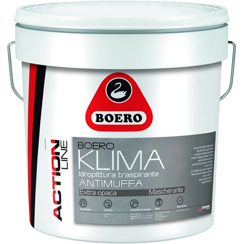 foto del prodotto boero boeroklima bianco pittura traspirante opaca antimuffa 14 lt 14 litri