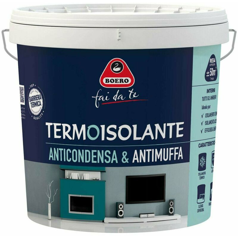 foto del prodotto boero idropittura termoisolante antimuffa anticondensa fonoassorbente opaca 757 formato 0,75 l