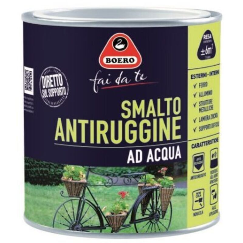 foto del prodotto boero smalto antiruggine ad acqua giallo satinato cod. 760 500 ml