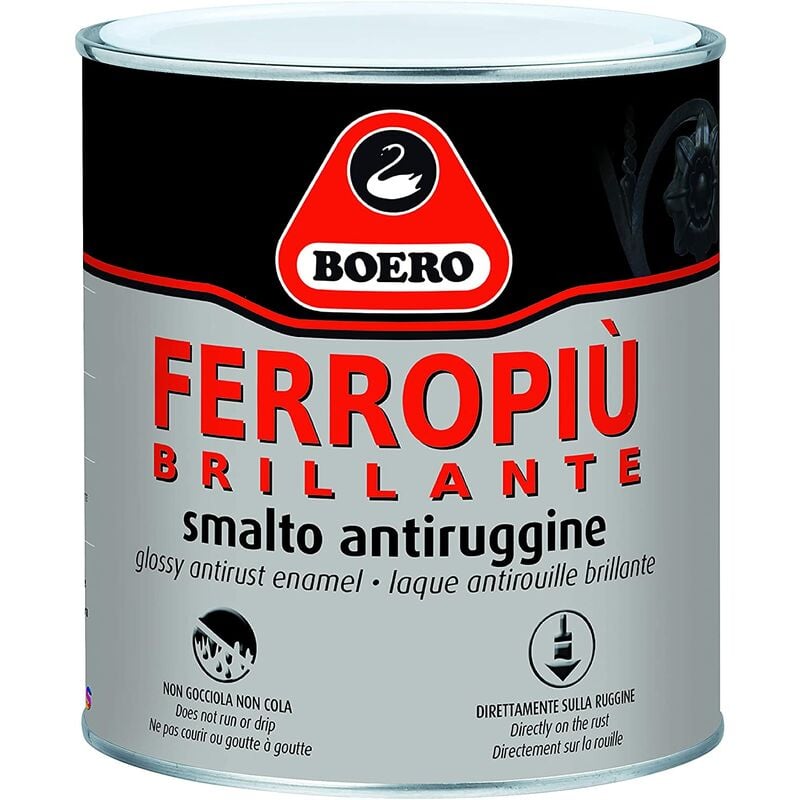 foto del prodotto boero smalto antiruggine ferropiu brillante ml 750 rosso bruciato