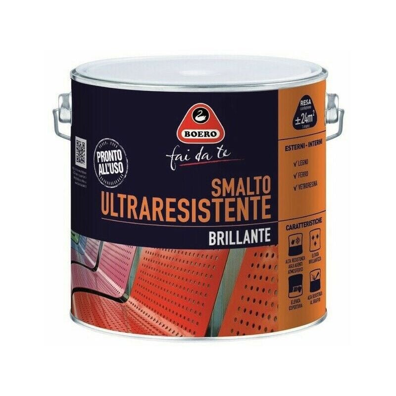 foto del prodotto boero smalto ultraresistente brillante vernice legno ferro salsedine esterno 950 colori bianco formato 0,5 l