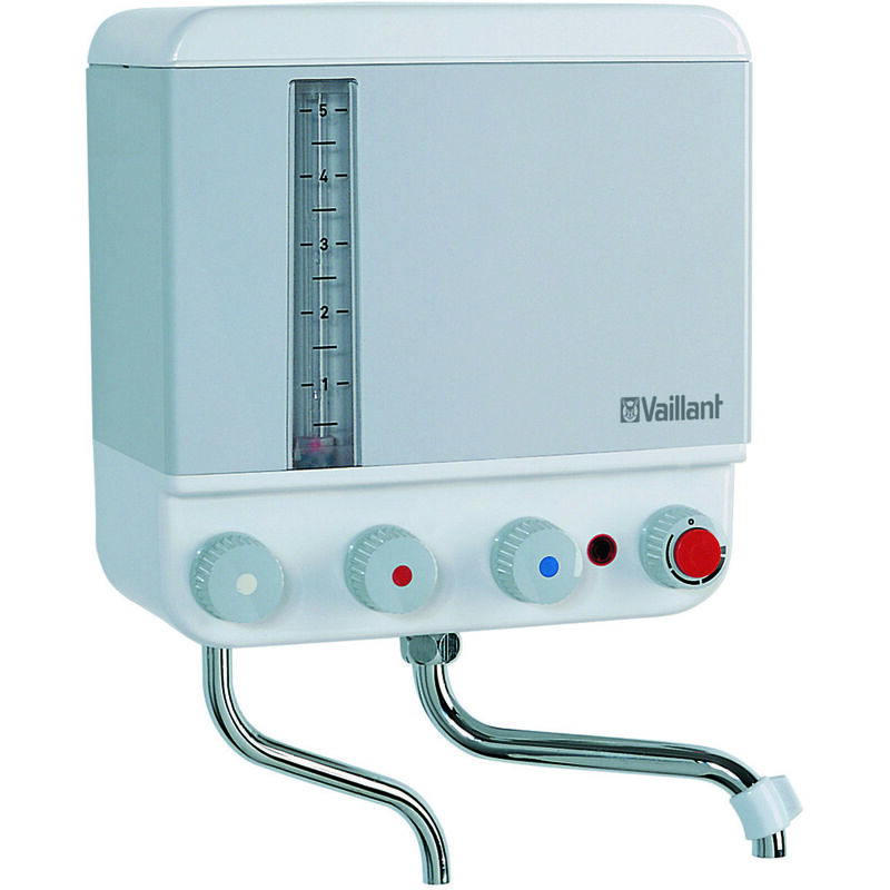 foto del prodotto boiler da 5 l con dispositivo per acqua bollente con raccordo bianco grigio pronto per il collegamento da 2,4 kw vaillant
