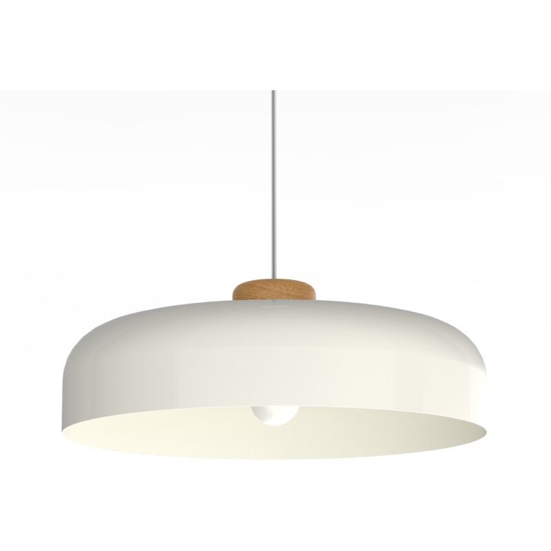 foto del prodotto bois sospensione, 1xe27, max 42w, metallo, bianco lucido, d40cm lumicom