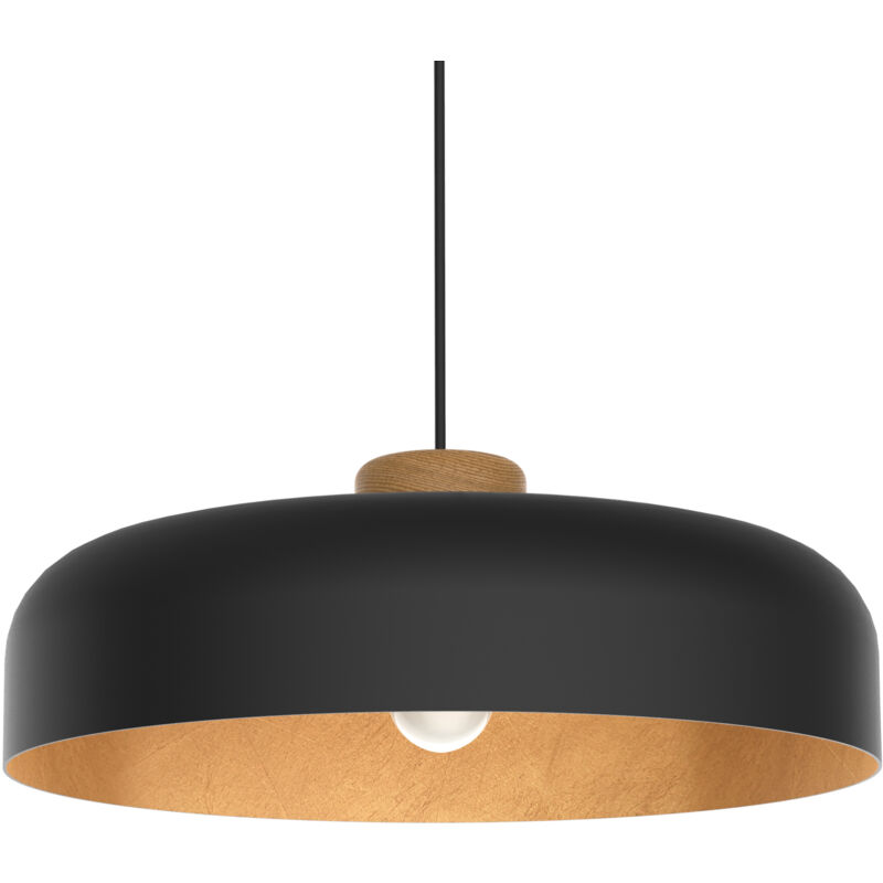 foto del prodotto bois sospensione, 1xe27, max 42w, metallo, nero foglia oro, d40cm lumicom