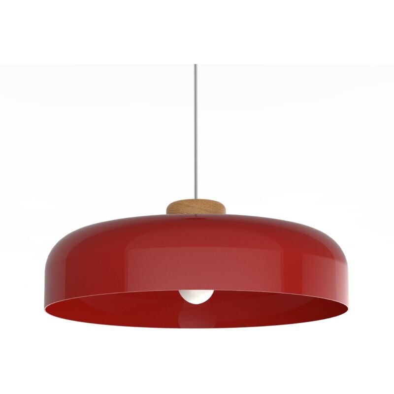 foto del prodotto bois sospensione, 1xe27, max 42w, metallo, rosso lucido, d40cm - lumicom
