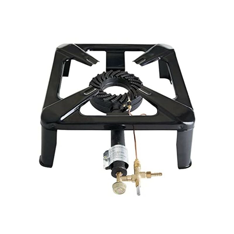 foto del prodotto boldrin fornellone in ghisa con telaio 40x40 con valvola di sicurezza e termocoppia. utilizzo con gas metano 