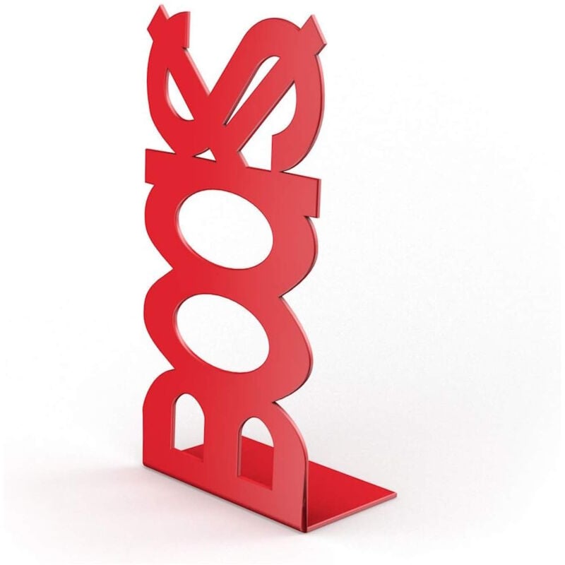 foto del prodotto bolis italia - fermalibro in acciaio mod.books rosso