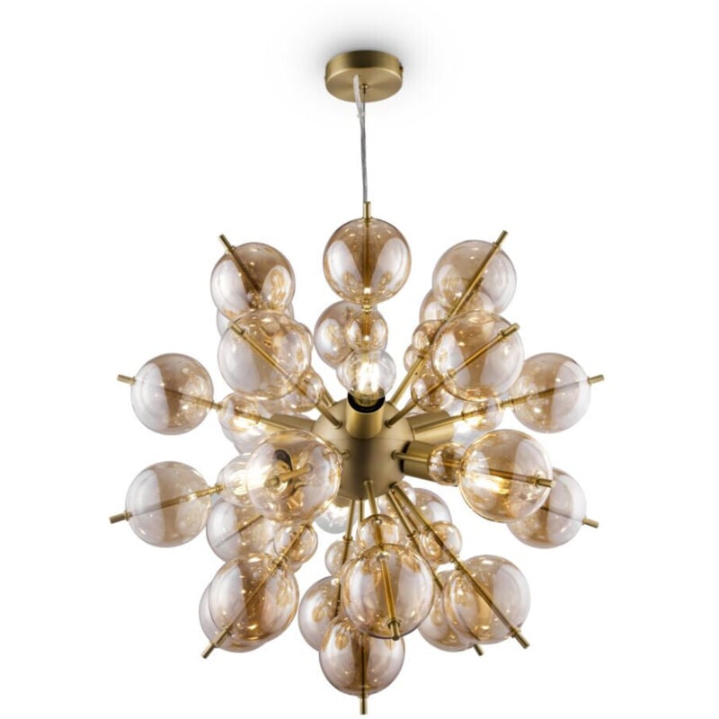 foto del prodotto bolla lampada da soffitto moderna bolla a 6 luci in ottone con paralumi in vetro maytoni