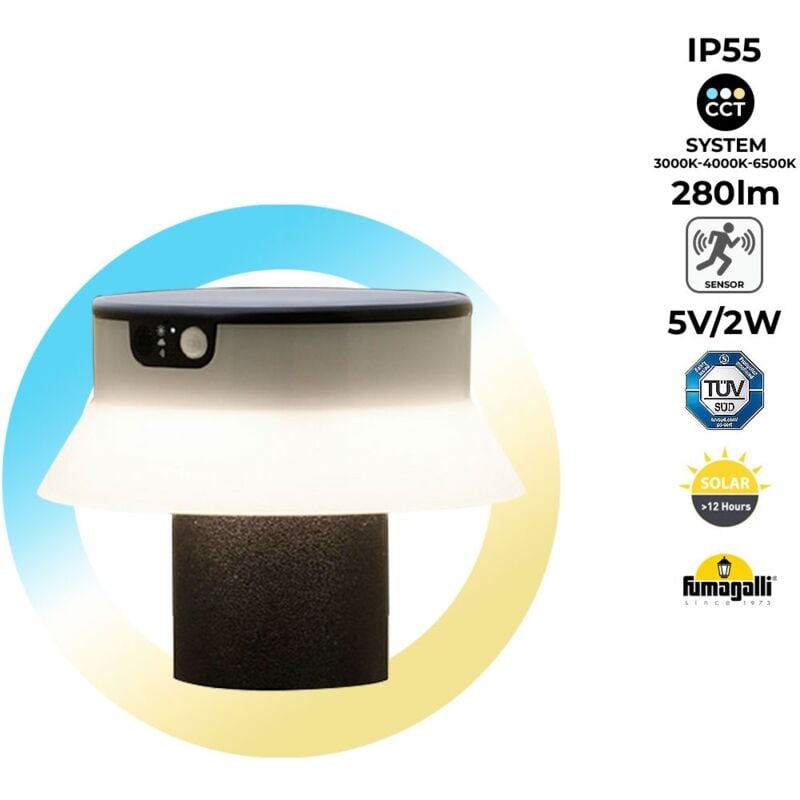 foto del prodotto bollard solare led felice 200 18 cm con sensore pir 3