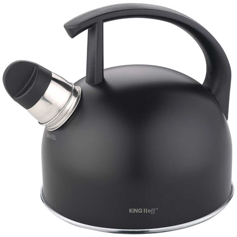 foto del prodotto bollitore 1,5l con fischio kinghoff kh 1897 nero opaco