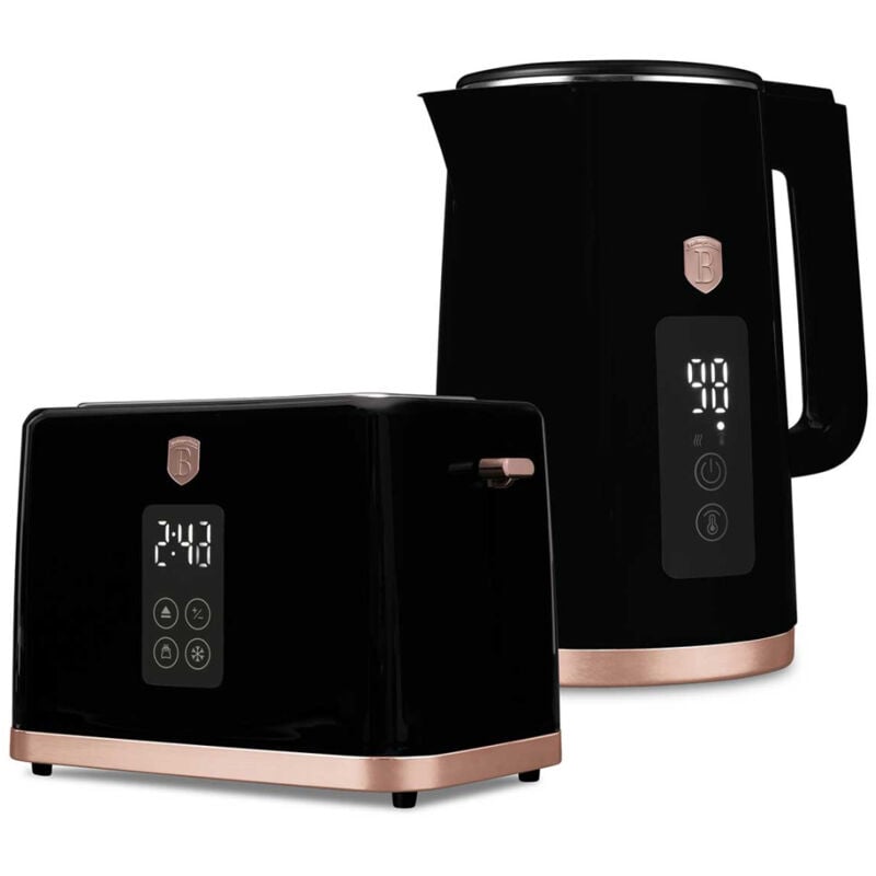 foto del prodotto bollitore elettrico 1,7l tostapane digitale berlinger haus bh 9540 black rose