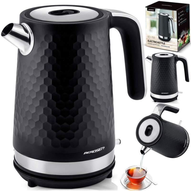 foto del prodotto bollitore elettrico berdsen bd 705 1,7 l, nero e argento