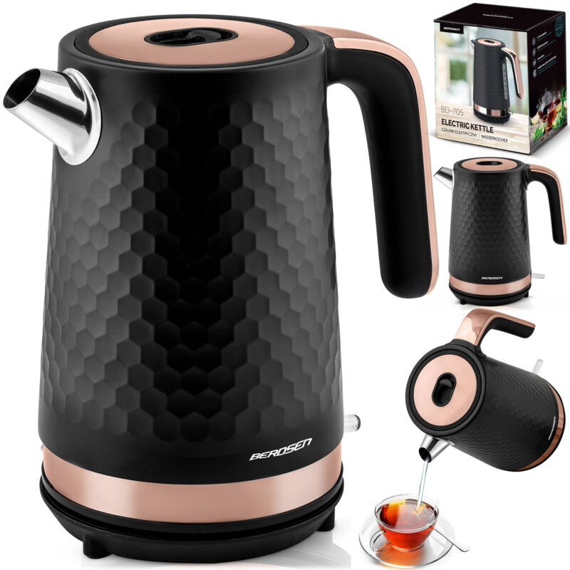foto del prodotto bollitore elettrico berdsen bd 705 1,7 l, nero e rame