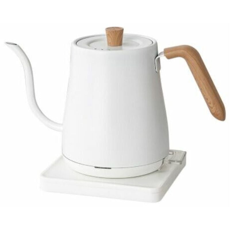 foto del prodotto bollitore elettrico, bollitore per caff e t 800ml 1200w, acciaio inossidabile, venature del legno bianco