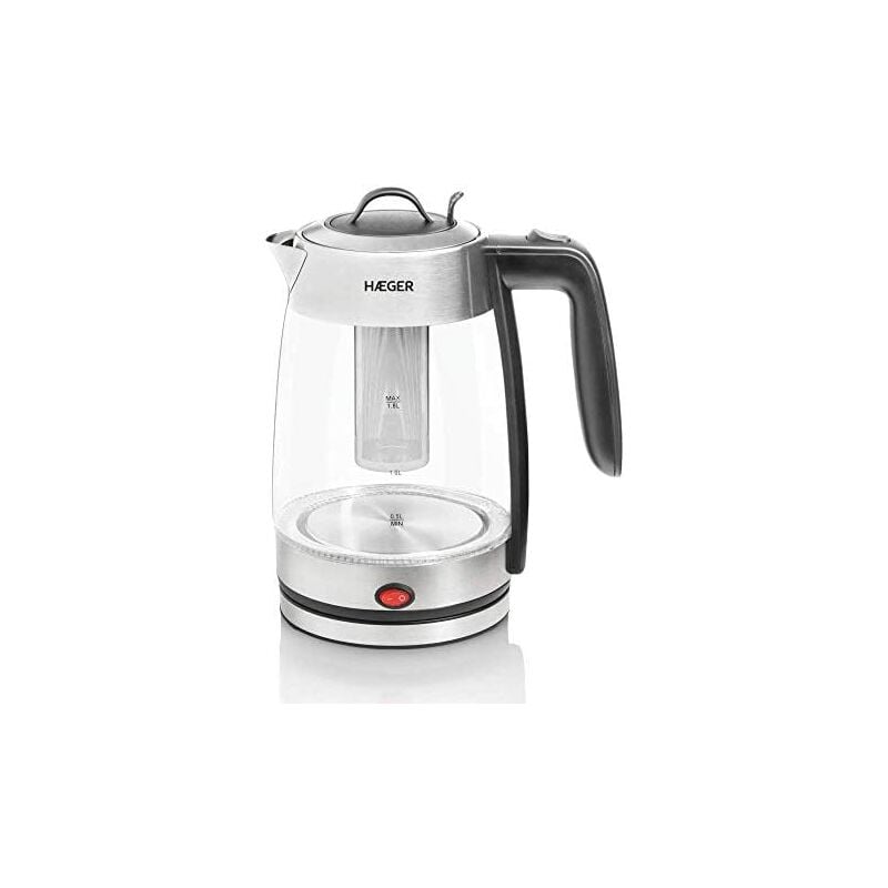 foto del prodotto bollitore elettrico haeger perfect tea - bollitore elettrico con potenza di 2200w, capacità di 1,8l, base girevole a 360 , sistema cordless per una
