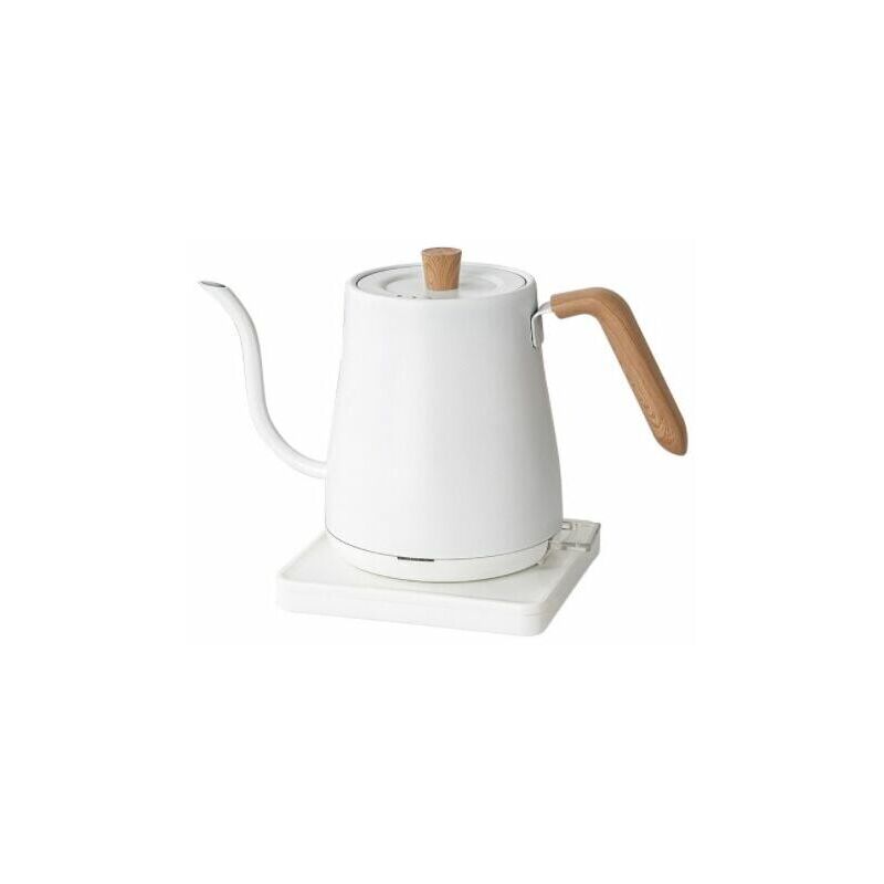 foto del prodotto bollitore elettrico rotante, bollitore per caff e t 800ml 1200w, acciaio inossidabile, venature del legno bianco