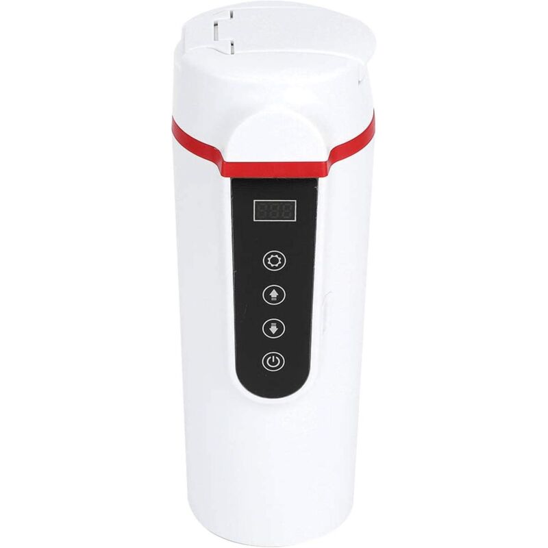 foto del prodotto bollitore elettrico, tazza per acqua calda per auto in acciaio inossidabile da 420 ml con display lcd, bollitore da viaggio con accendisigari da 12