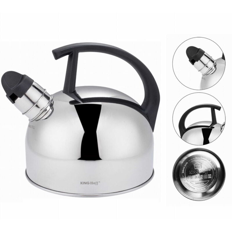 foto del prodotto bollitore in acciaio 1,5l argento lucido kinghoff kh-1896