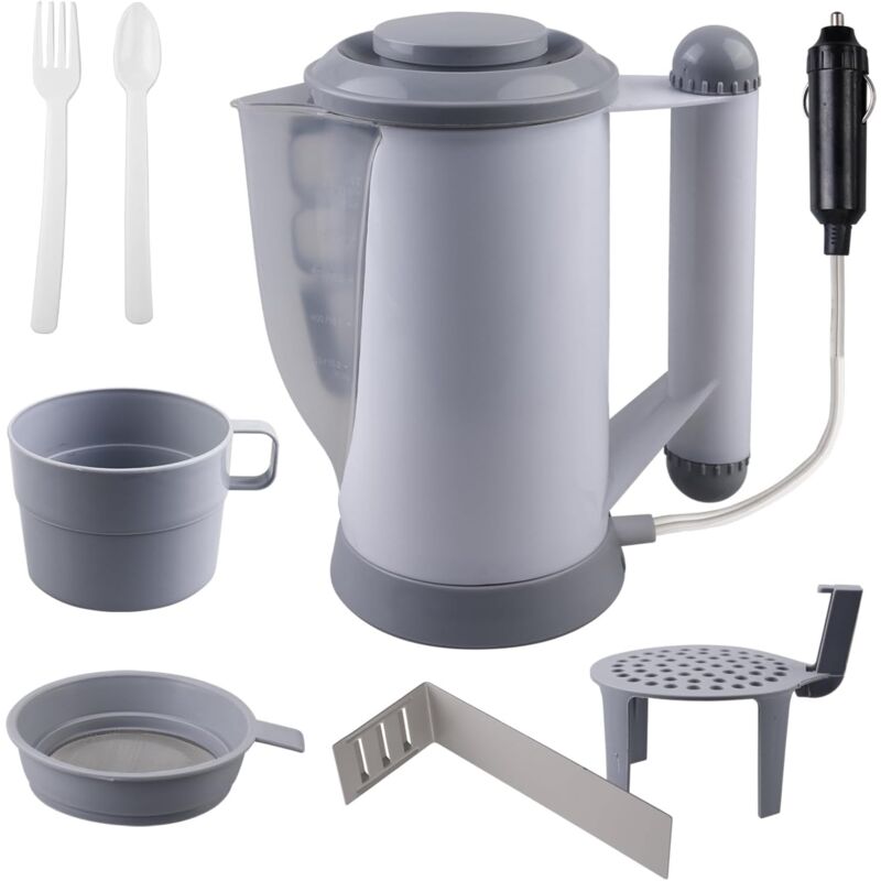 foto del prodotto bollitore per auto, bollitore elettrico da viaggio da 600 ml 12 v, bollitore elettrico per auto, bollitore per auto da 600 ml per auto, bollitore,