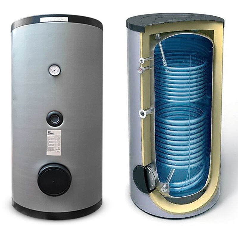 foto del prodotto bollitore vetrificato da 500 lt con due scambiatori fissi per produzione di acqua calda sanitaria
