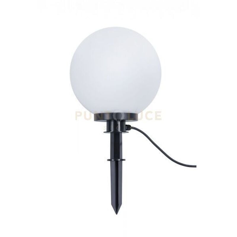 foto del prodotto bolo picchetto sfera diametro 30cm con 5 metri di cavo 1 luce attacco e27 ip44